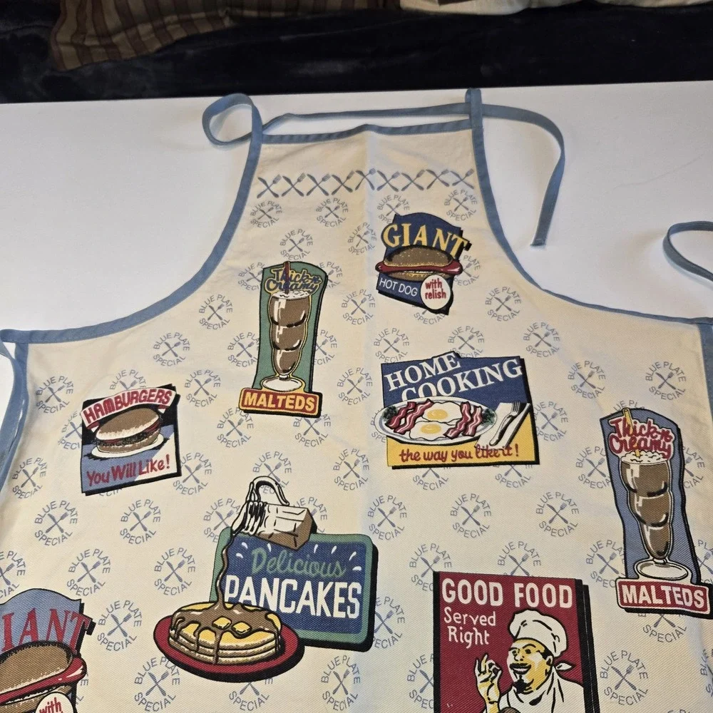 Kitchen Cooking Apron Adjustable Neck Waist Tie Graphic Print‎ One Size